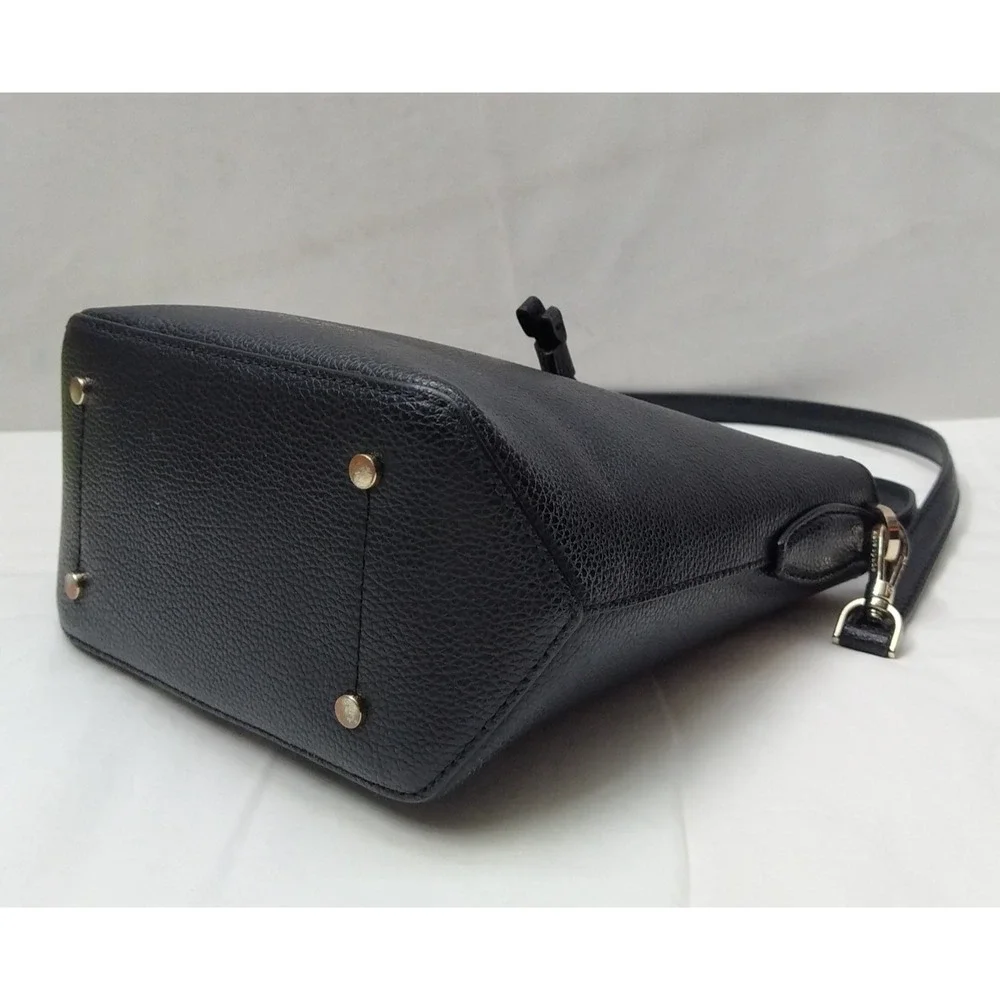 Kate Spade New York Black Pebbled Leather Drawstring Crossbody Bag